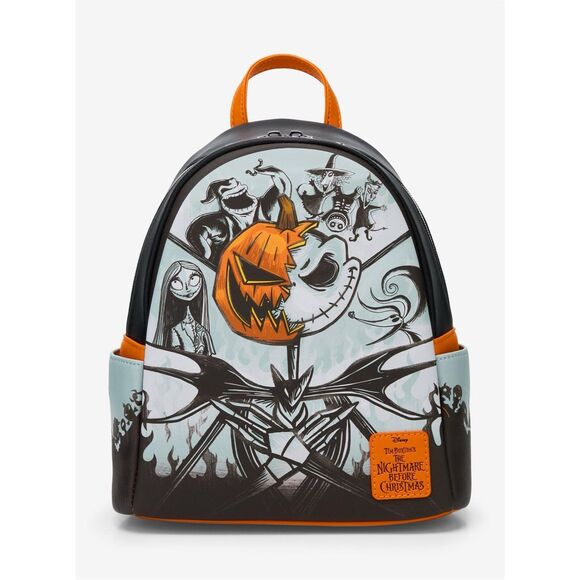 Loungefly The Nightmare Before Christmas Pumpkin King Friends Mini Backpack - Picture 2 of 5